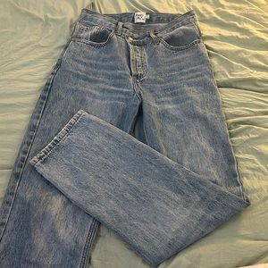 Criss cross princess polly jeans Holly asymmetrical straight leg jeans size 0